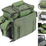 QMBasic Angelboxentasche inkl. 4 Tackle-Boxen | Angelkoffer für Zubehör Wasser-Abweisend gepolsterte Schultergurte Angeltasche  